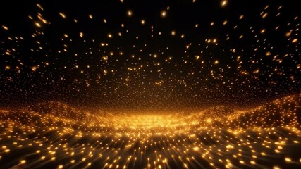 Aufkleber - Golden Sparkle Landscape: Thousands of golden sparkles create a breathtaking landscape of light.