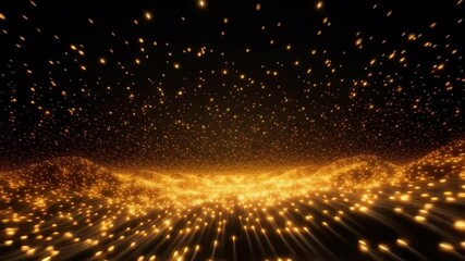 Aufkleber - Golden Stardust: A mesmerizing cosmic landscape of shimmering golden particles evokes a sense of wonder and magic.  The endless expanse of glittering stardust creates a breathtaking spectacle.