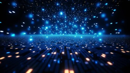 Aufkleber - Cyber Galaxy: A mesmerizing digital vista, rendered with a galaxy of luminous points. Captures the essence of innovation and data