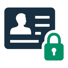 Aufkleber - Identification card with a profile and lines of text secured by a green padlock icon design