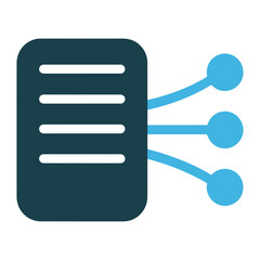 Aufkleber - Illustration of a dark teal document icon with horizontal lines and light blue connections