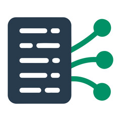 Poster - Illustration of a dark blue data server with green connections emanating from the side panel