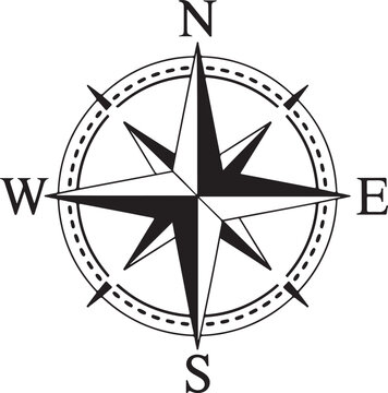 8 Point compass icon. Clipart image isolated on white background
