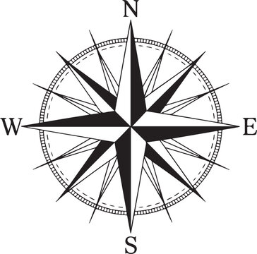 8 Point compass icon. Clipart image isolated on white background