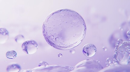 Poster - Delicate droplets and orbs in a soft lavender hue.
