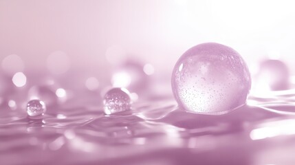 Poster - Delicate water droplets in a soft lavender hue.
