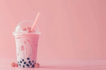 Fototapete - High Definition Visual of Delicious Bubble Tea Drink