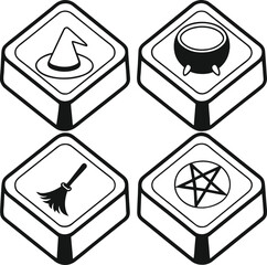 Aufkleber - black glossy vector icons for web design