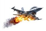 Powerful Fighter Jet Taking Off, Blazing Trails in the Sky