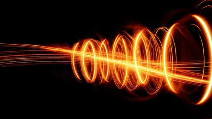 Poster - Abstract Light Trails in Dynamic Motion with Orange and Red Brightness
