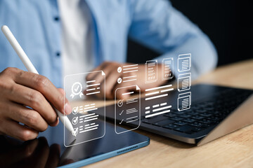 Aufkleber - Digital quality assignment management with checklist, task review, and document control. Supporting productivity, workflow organization, and accuracy in project or academic task handling.