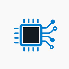 Poster - Flat Style Detail Microchip Circuit Board Technology Component Graphic