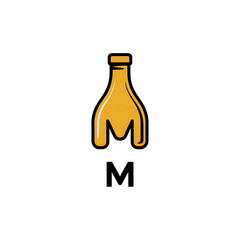 Aufkleber - Creative logo design featuring a stylized golden bottle shape that cleverly incorporates the letter m and the text im in black on a white background