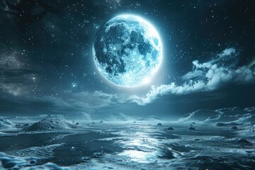 clear pixel picture of digital space and moonlight, 3d renderinghigh detail, 8k