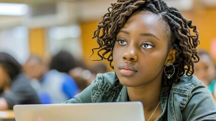 Poster - A person sitting in front of a laptop, likely doing some work or browsing online
