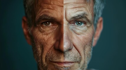 Poster - Close-up of a man's profile showing facial features