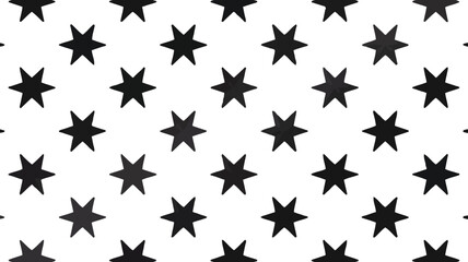 Fototapete - A seamless pattern of black seven pointed stars on a white background with a gradient effect across it