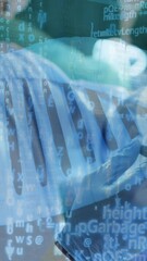 Poster - Animation of dna strand and medical data over surgeons operating on a patient