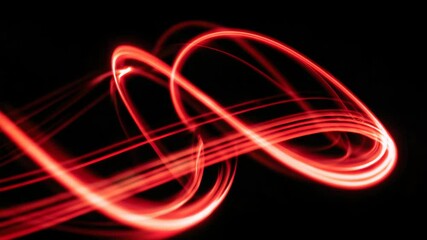 Poster - Dynamic Light Trails in Red Creating Abstract Artistic Patterns