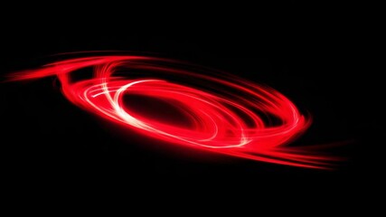 Poster - Dynamic Red Light Trails Creating Abstract Circular Motion Visuals