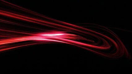 Poster - Dynamic Red Light Trails Moving Across a Dark Background for Visual Effect