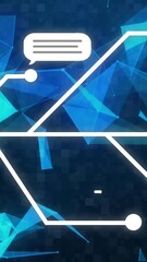 Poster - Animation of ai chat and data processing over blue connections