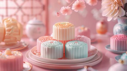 Aufkleber - A colorful display of sweet treats on a table, perfect for a party or celebration