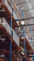Poster - Animation of icons with data processing over warehouse