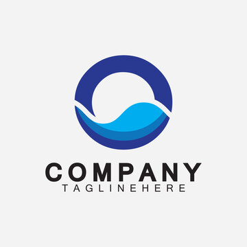 Water Logo Letter O Icon Design, Letter O Water Logo Design Template, Emblem, Design Concept, Creative Symbol