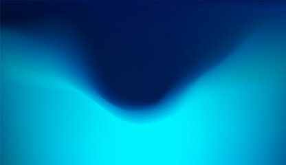 Poster - Gradient Abstract Blue Background with Wave Light Gradation and Soft White Texture Effect. Fluid Neon Pattern in Holographic Water Vector for Modern Tech Design. Vibrant Iridescent Aurora.