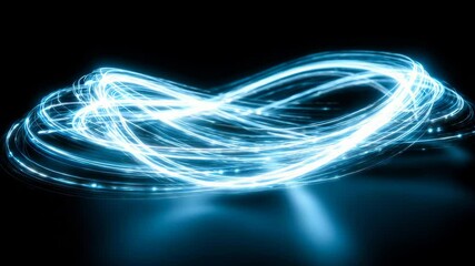 Aufkleber - Dynamic Light Trails with Electric Blue Glow Moving in Continuous Loops