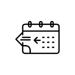 Poster - Calendar icon with arrow pointing left dotted date grid on schedule