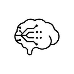 Aufkleber - Brain icon with circuit board design on representing artificial intelligence technology