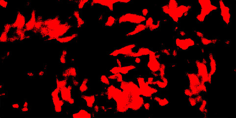 Wall Mural - abstract high-contrast with irregular, organic red shapes scattered across a solid black background.