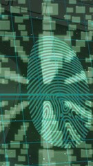 Poster - Animation of security padlock icons and data processing over black background