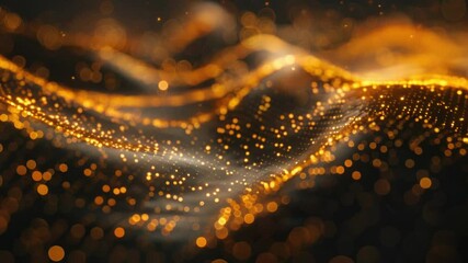 Aufkleber - An abstract representation of a wavy pattern made of gold tones