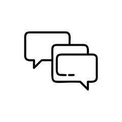 Aufkleber - Outline speech bubbles overlapping on representing conversation communication chat