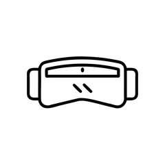 Poster - Handdrawn V R headset icon on a with a simple outline virtual reality