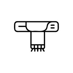 Poster - Outline an air conditioner unit with a scarf-like element on a appliance