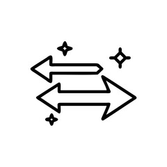 Poster - Arrows pointing opposite directions with starbursts on handdrawn exchange