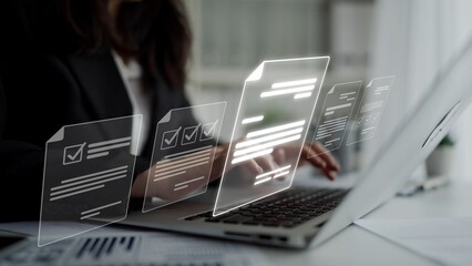 Poster - Online document management, cloud-based document access, secure digital file storage, paperless document workflow, and online document sharing for productivity and efficiency. Muxer