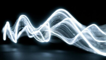 Poster - Dynamic Light Wave Patterns in a High-Tech Digital Art Display