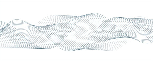 Fototapete - Abstract Flowing lines wave Halftone texture Curve shape on white background. 3D vector wave lines with gradients.geometric connection lines.Used for banner, brochure, science, website, corporate, 