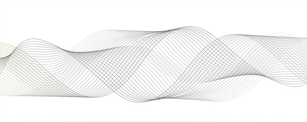 Fototapete - Abstract clean, modern background with smooth, flowing waveforms and fine parallel lines.Digital frequency track equalizer with Stylized line art. Twisted curve lines and blend.