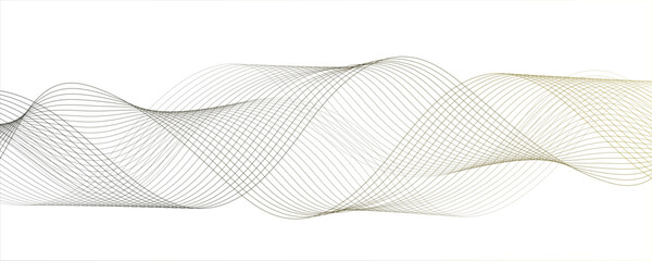 Fototapete - Abstract clean, modern background with smooth, flowing waveforms and fine parallel lines.Digital frequency track equalizer with Stylized line art. Twisted curve lines and blend.