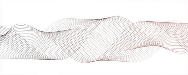 Fototapete - Abstract clean, modern background with smooth, flowing waveforms and fine parallel lines.Digital frequency track equalizer with Stylized line art. Twisted curve lines and blend.
