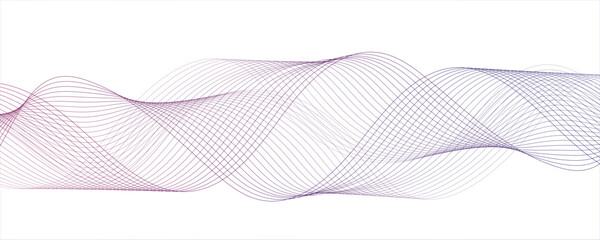 Fototapete - Abstract clean, modern background with smooth, flowing waveforms and fine parallel lines.Digital frequency track equalizer with Stylized line art. Twisted curve lines and blend.