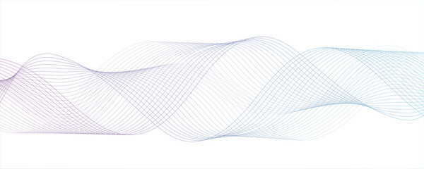 Fototapete - Abstract clean, modern background with smooth, flowing waveforms and fine parallel lines.Digital frequency track equalizer with Stylized line art. Twisted curve lines and blend.