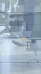 Poster - Animation of data processing over business people walking