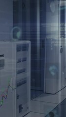Poster - Financial data processing against empty computer server room